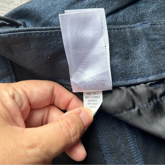 Old Navy Pixie Foil Navy Shimmer Ankle Pants - Picture 10 of 12